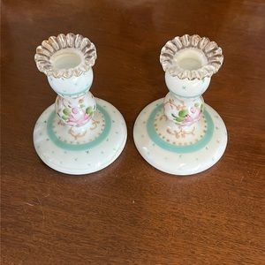 VTG Fenton Charleton Candlestick Holders Set Of 2, Candleholders stick, sticker